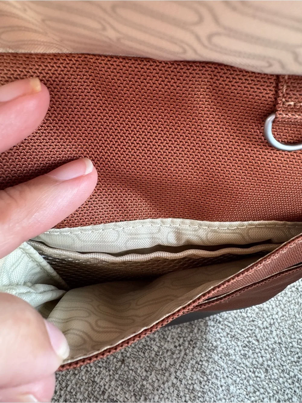 Tumi Unisex Rust and Gray Waist Body Crossbody Tech Bag